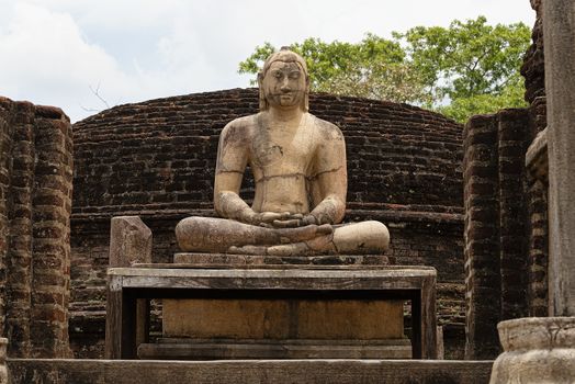 Polonnaruwa, Sri lanka, Sept 2015: The Quadrangle is a raised site with many important monuments some of which are temples of the tooth of Buddha.