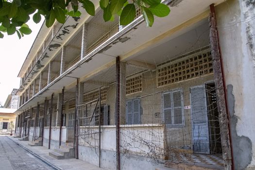 Cambodia, Phnom Phen - Mar 2016: Former secondary school which was used as Security Prison 21 (S-21) by the Khmer Rouge regime	