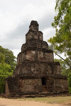 Polonnaruwa, Sri lanka, Sept 2015: Ruins, reclaimed from the jungle. Polonnaruwa was established by the Cholas as capital city under the name Jananathapuram in the 10th century.