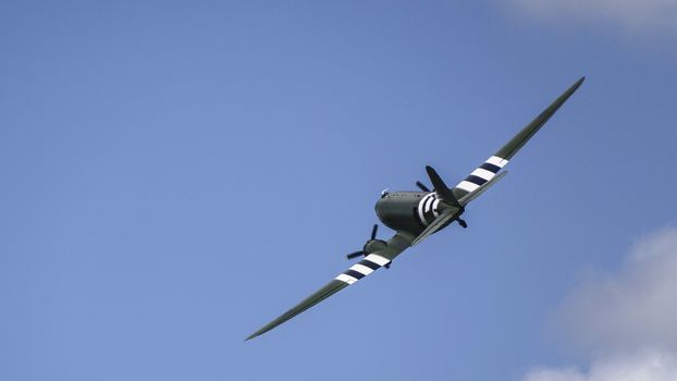 UK, Quorn - June 2015: Spitfire in the skies above Britain
