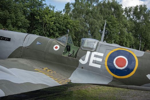 UK, Quorn ,LEICESTERSHIRE- JUNE 2018: Spitfire Mk. IX, serial no. EN398, JE-J
Personal aircraft of W/Cdr Johnnie Johnson, commanding officer of the Kenley Wing - Summer 1943