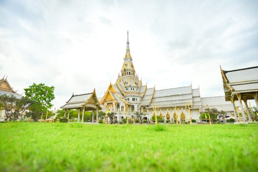 Gorgeous temple Wat Sothonwararam in Chachoengsao Province, Thailand.