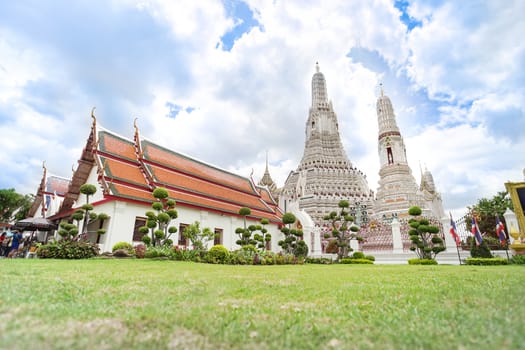 Bangkok, Thailand - September 2, 2018: Wat Arun or Temple of dawn in Bangkok, Thailand. This temple is the world famous so many tourists had been visited everyday.