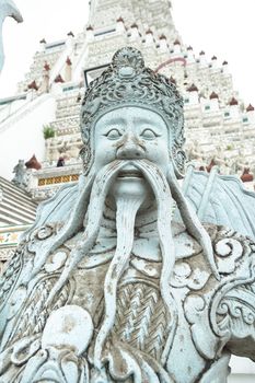Chinese giant stone statue in Wat Arun, Bangkok, Thailand