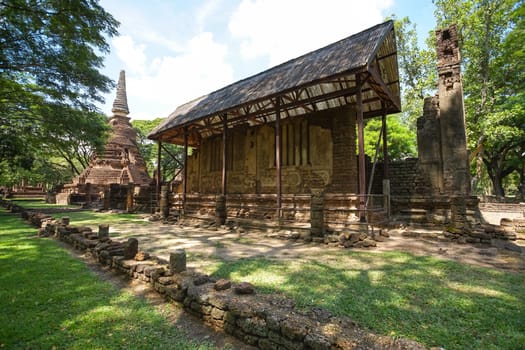 UNESCO World Heritage site Wat Nang Phaya in Si Satchanalai Historical Park, Sukhothai, Thailand.