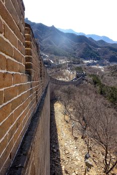 Great Chinese wall in the mountains near Beijing