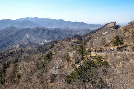Great Chinese wall in the mountains near Beijing
