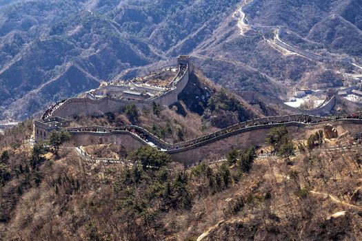 Great Chinese wall in the mountains near Beijing