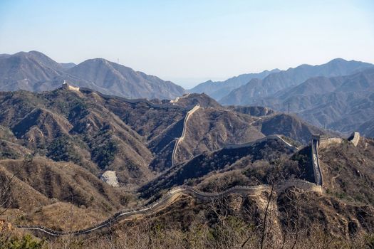 The Great Wall is generally built along an east-to-west line across the historical northern borders of China.