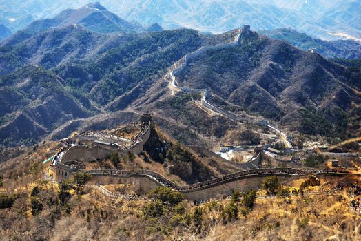 Great Chinese wall in the mountains near Beijing