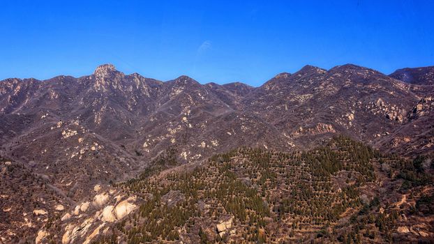 Mountain landscape near the Great Wall of China.