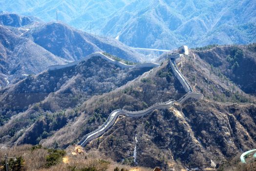 Great Chinese wall in the mountains near Beijing