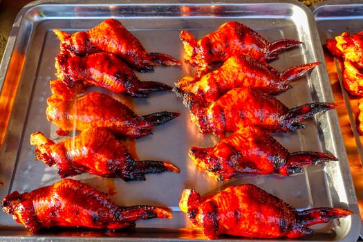 Snack Street in Beijing China. Chinese Muslim Style Chicken Stick.