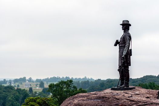 General Warren from Little Round Top in Gettysburg, Pennsylvania