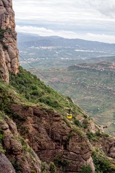 Mountain landscape at the Santa Maria de Montserrat monastery. Spain.