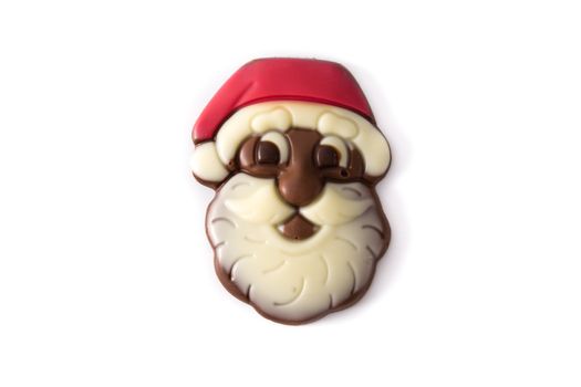 Christmas Santa Claus chocolate bonbon isolated on white background