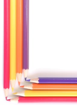 Color pencils over white