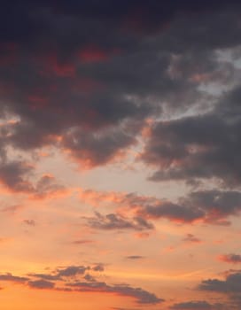 Beautiful blue sky with clouds, air nature