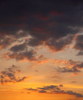 Beautiful blue sky with clouds, air nature