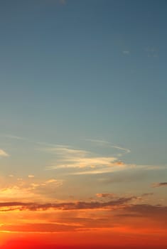 Beautiful evening sky with clouds