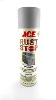 MANILA, PH - JUNE 23 - Ace hardware rust stop gray primer spray can on June 23, 2020 in Manila, Philippines.