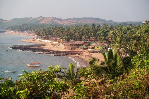 Beaches and nature of northern Goa, Anjuna beach from Hills