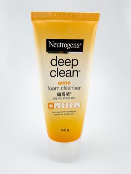 MANILA, PH - JUNE 23 - Neutrogena deep clean acne foam cleanser on June 23, 2020 in Manila, Philippines.