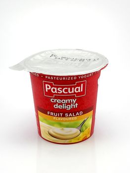 MANILA, PH - JUNE 23 - Pascual creamy delight fruit salad yogurt on June 23, 2020 in Manila, Philippines.