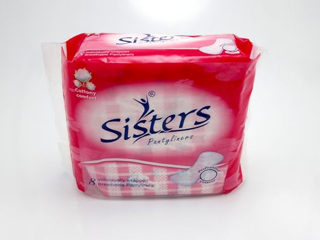 MANILA, PH - JUNE 23 - Sisters pantyliners menstrual pad on June 23, 2020 in Manila, Philippines.