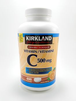 MANILA, PH - JUNE 23 - Kirkland signature vitamin c on June 23, 2020 in Manila, Philippines.