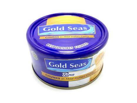 MANILA, PH - JUNE 23 - Gold seas tuna chunks mild Indian curry can on June 23, 2020 in Manila, Philippines.