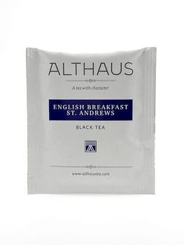 MANILA, PH - JUNE 23 - Althaus English breakfast Saint Andrews black tea on June 23, 2020 in Manila, Philippines.