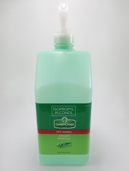 MANILA, PH - JUNE 23 - Green cross isoprophyl alcohol squeeze bottle on June 23, 2020 in Manila, Philippines.