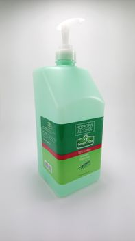 MANILA, PH - JUNE 23 - Green cross isoprophyl alcohol squeeze bottle on June 23, 2020 in Manila, Philippines.