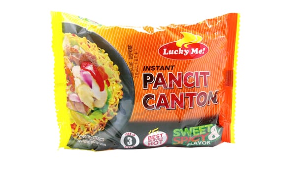 MANILA, PH - JUNE 23 - Lucky me pancit canton noodles on June 23, 2020 in Manila, Philippines.