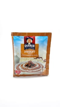 MANILA, PH - JUNE 23 - Quaker instant oatmeal chocolate with milk on June 23, 2020 in Manila, Philippines.