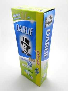 MANILA, PH - JUNE 23 - Darlie all shiny white lemon mint toothpaste on June 23, 2020 in Manila, Philippines.
