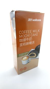 MANILA, PH - JUNE 23 - Wellcome coffee milk mochi cake on June 23, 2020 in Manila, Philippines.