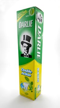 MANILA, PH - JUNE 23 - Darlie mint original strong toothpaste on June 23, 2020 in Manila, Philippines.