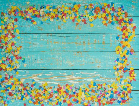 Colorful party, birthday or carnival celebration background with confettis