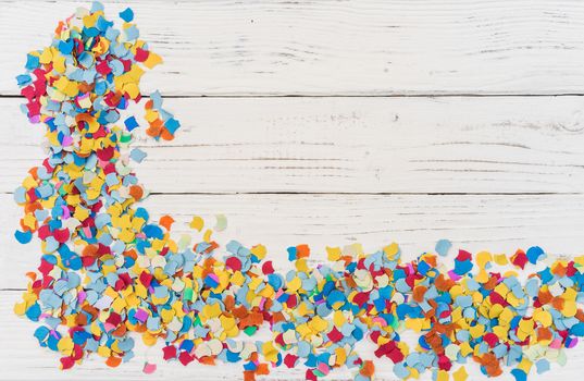 Celebration background with multicolored confettis decoration