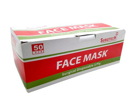 MANILA, PH - JUNE 23 - Surgitech face mask disposable 3 ply on June 23, 2020 in Manila, Philippines.