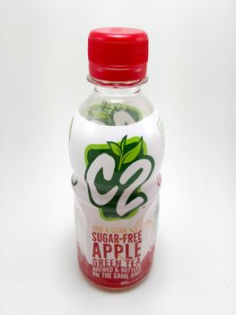 MANILA, PH - JUNE 23 - C2 cool and clean sugar free apple green tea bottle on June 23, 2020 in Manila, Philippines.