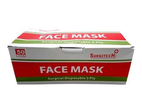 MANILA, PH - JUNE 23 - Surgitech face mask disposable 3 ply on June 23, 2020 in Manila, Philippines.