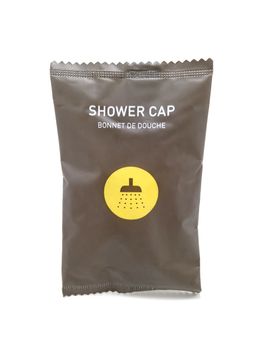 Shower cap small pack hotel complimentary use to cover head while taking a bath
