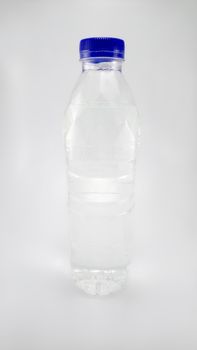 Purified distilled drinking water content clear plastic bottle