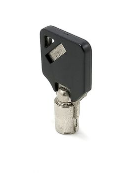 small black tubular key use to lock and unlock keyhole