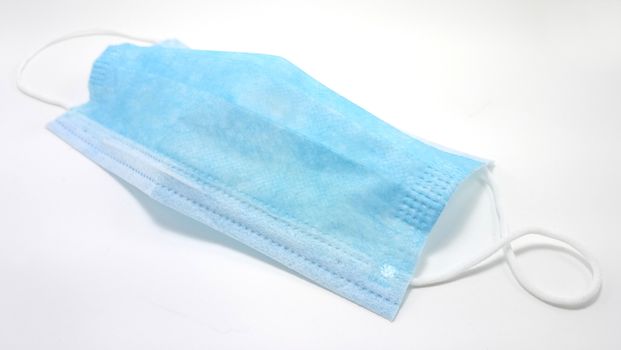 Blue hospital surgical face mask use to protect mouth and nose