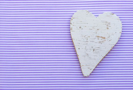 Baby shower party boy lilac background with white heart and copy space