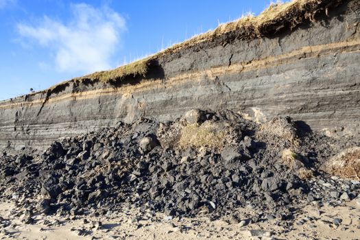 Coastal erosion at the beach of Burry Port Carmarthenshire Wales UK